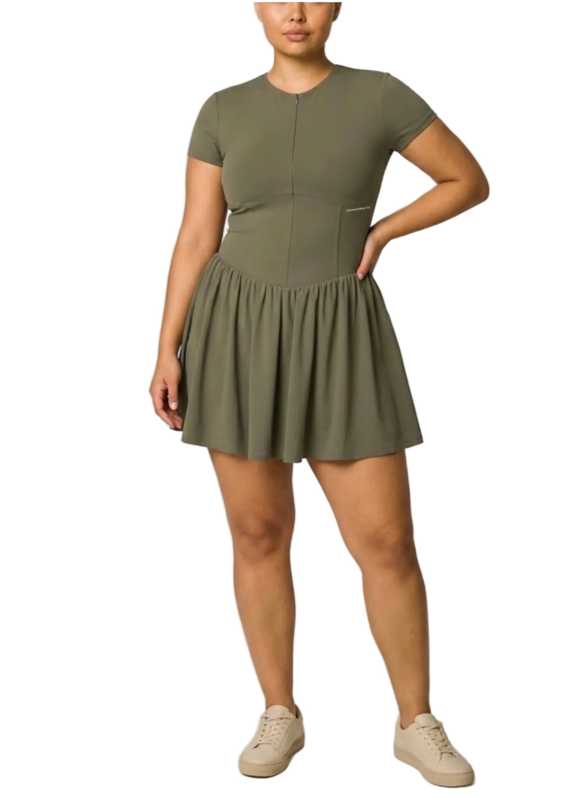 One-piece Dress With Shorts Pocket