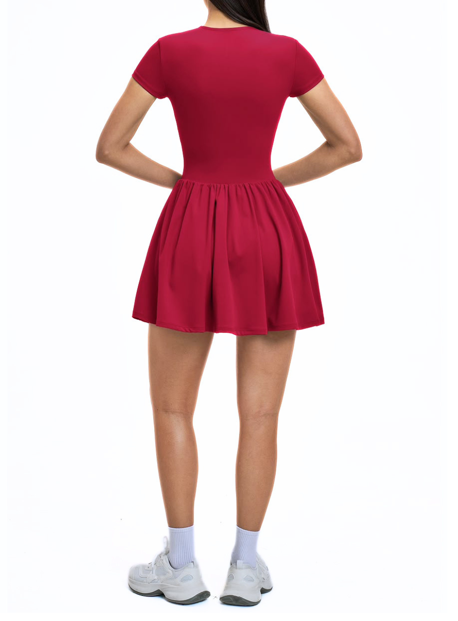 One-piece Dress With Shorts Pocket